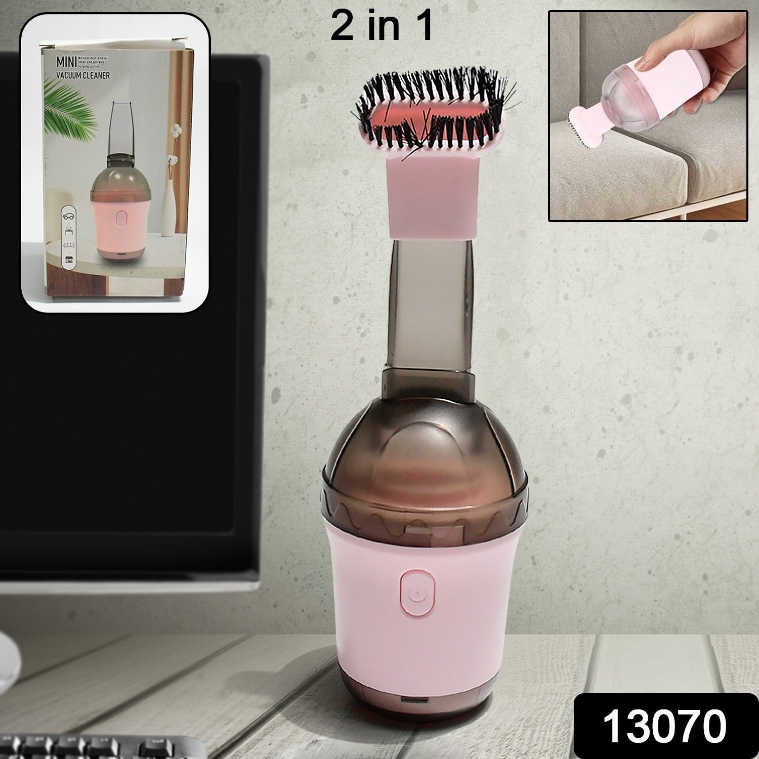 13070 Handheld Vacuum Cleaner, Cordless Desktop Vacuum Cleaner One Button Switch for Office (1 pc) 13070 Handheld Vacuum Cleaner, Cordless Desktop Vacuum Cleaner One Button Switch for Office (1 pc)